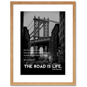 Wee Blue Coo 9x7 '' JACK KEROUAC ROAD IS LIFE QUOTE FRAMED ART PRINT F97X448 Wee Blue Coo 9x7 '' JACK KEROUAC ROAD IS LIFE QUOTE FRAMED ART PRINT F97X448