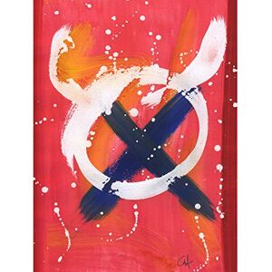 Artery8 Hendo Tanuki Abstract Painting Ox Circle Cross Premium Wall Art Canvas Print 18X24 Inch Artery8 Hendo Tanuki Abstract Painting Ox Circle Cross Premium Wall Art Canvas Print 18X24 Inch