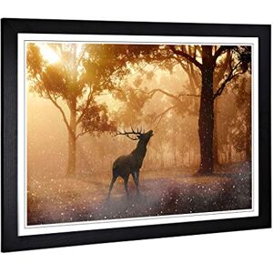 Big Box Art Framed Print of Stag in an Autumn Forest Landscape Design Wall Art Picture Home Decor for Kitchen, Living Room, Bedroom, Hallway, Black, A2 / 24.5x18 Inch / 62x45cm Big Box Art Framed Print of Stag in an Autumn Forest Landscape Design Wall Art Picture Home Decor for Kitchen, Living Room, Bedroom, Hallway, Black, A2 / 24.5x18 Inch / 62x45cm