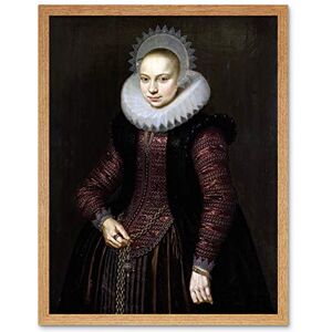 Artery8 Van Der Voort Portrait Girl Chain Painting Art Print Framed Poster Wall Decor 12x16 inch Artery8 Van Der Voort Portrait Girl Chain Painting Art Print Framed Poster Wall Decor 12x16 inch