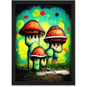 Doppelganger33 LTD Trippy Red Cap Mushroom Houses Street Art Graffiti Mural Artwork Framed A3 Wall Art Print Doppelganger33 LTD Trippy Red Cap Mushroom Houses Street Art Graffiti Mural Artwork Framed A3 Wall Art Print