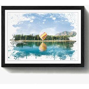 Arty Pie Framed Print Black A2 (24.5x18 Inch) Landscape Hot Air Balloon Over Forest V3, Wood, Multi-Colour, 60 x 42 x 2 cm Arty Pie Framed Print Black A2 (24.5x18 Inch) Landscape Hot Air Balloon Over Forest V3, Wood, Multi-Colour, 60 x 42 x 2 cm