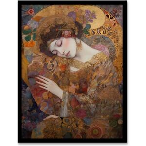 Artery8 Asleep Gustav Klimt-Inspired Portrait Of A Woman Bedroom Art Print Framed Poster Wall Decor 12x16 inch Artery8 Asleep Gustav Klimt-Inspired Portrait Of A Woman Bedroom Art Print Framed Poster Wall Decor 12x16 inch
