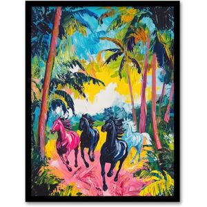 Artery8 Wild Horses Running in Hawaiian Island Forest Living Room Artwork Framed Wall Art Print A4 Artery8 Wild Horses Running in Hawaiian Island Forest Living Room Artwork Framed Wall Art Print A4