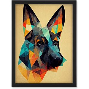 Doppelganger33 LTD German Shepherd Alsatian Dog Colourful Geometric Artwork Framed A3 Wall Art Print Doppelganger33 LTD German Shepherd Alsatian Dog Colourful Geometric Artwork Framed A3 Wall Art Print