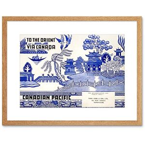 Wee Blue Coo Travel Canadian Pacific Willow Pattern Thomas Cook UK Framed Wall Art Print Wee Blue Coo Travel Canadian Pacific Willow Pattern Thomas Cook UK Framed Wall Art Print