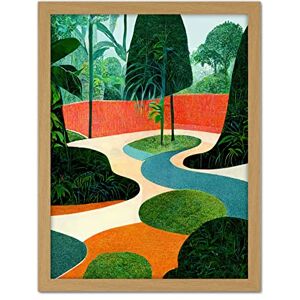 Wee Blue Coo Midcentury Style Garden Abstract Jungle Painting Orange Teal Green Artwork Framed Wall Art Print 18X24 Inch Wee Blue Coo Midcentury Style Garden Abstract Jungle Painting Orange Teal Green Artwork Framed Wall Art Print 18X24 Inch