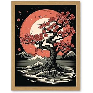 Artery8 Japanese Cherry Tree at Sunset Landscape Rockabilly Americana 50s Artwork Framed Wall Art Print 18X24 Inch Artery8 Japanese Cherry Tree at Sunset Landscape Rockabilly Americana 50s Artwork Framed Wall Art Print 18X24 Inch