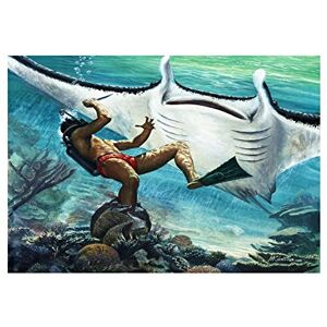 Wee Blue Coo Painting Pulp Fiction Giant Sting Ray Diver Fight Wall Art Print Wee Blue Coo Painting Pulp Fiction Giant Sting Ray Diver Fight Wall Art Print