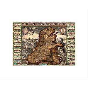 Wee Blue Coo MAP ANTIQUE BELGIUM NETHERLANDS LION SWORD BLACK FRAMED ART PRINT B12X7019 Wee Blue Coo MAP ANTIQUE BELGIUM NETHERLANDS LION SWORD BLACK FRAMED ART PRINT B12X7019