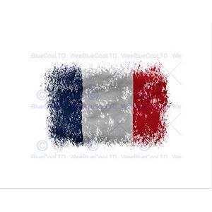 Wee Blue Coo French Flag France Grunge Illustration Picture Wall Art Print Wee Blue Coo French Flag France Grunge Illustration Picture Wall Art Print