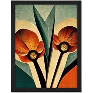 Wee Blue Coo Flower Illustration Art Deco Tulips Bold Artwork Framed Wall Art Print 18X24 Inch Wee Blue Coo Flower Illustration Art Deco Tulips Bold Artwork Framed Wall Art Print 18X24 Inch