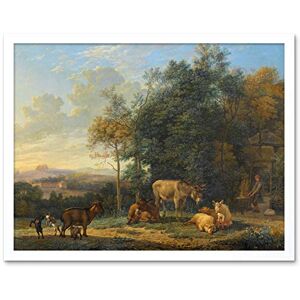 Artery8 Du Jardin Landscape Two Donkeys Goats Pigs Painting Art Print Framed Poster Wall Decor 12x16 inch Artery8 Du Jardin Landscape Two Donkeys Goats Pigs Painting Art Print Framed Poster Wall Decor 12x16 inch