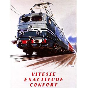 Wee Blue Coo Travel Transport Electric Train Speed Comfort Europe Engine France Art Print Poster Wall Decor 12X16 Inch Wee Blue Coo Travel Transport Electric Train Speed Comfort Europe Engine France Art Print Poster Wall Decor 12X16 Inch