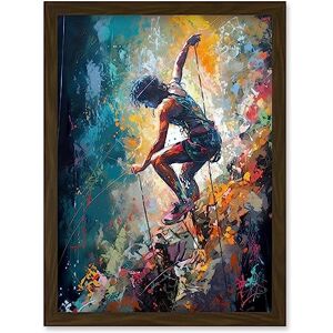 Artery8 Rock Climber Multicoloured Mountain Cliff Descent Artwork Framed Wall Art Print A4 Artery8 Rock Climber Multicoloured Mountain Cliff Descent Artwork Framed Wall Art Print A4
