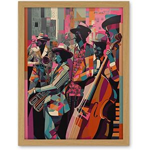 Artery8 New Orleans Jazz Festival Musicians Warming Up in the City Street Abstract Modern Painting Artwork Framed Wall Art Print 18X24 Inch Artery8 New Orleans Jazz Festival Musicians Warming Up in the City Street Abstract Modern Painting Artwork Framed Wall Art Print 18X24 Inch