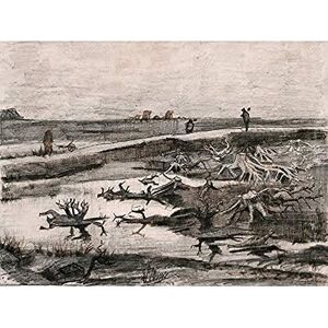 Fine Art Prints Van Gogh Landschaft mit Moortrunks, Travaux Aux Champs, ungerahmt, Wandkunstdruck, Poster, Heimdekoration, Premium Fine Art Prints Van Gogh Landschaft mit Moortrunks, Travaux Aux Champs, ungerahmt, Wandkunstdruck, Poster, Heimdekoration, Premium