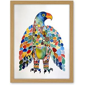 Artery8 Bald Eagle Multicolour Pattern Portrait Folk Art Watercolour Painting Artwork Framed Wall Art Print 18X24 Inch Artery8 Bald Eagle Multicolour Pattern Portrait Folk Art Watercolour Painting Artwork Framed Wall Art Print 18X24 Inch
