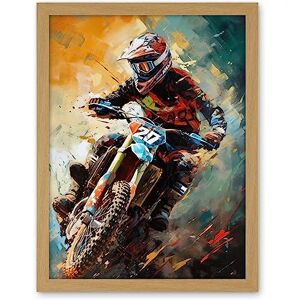 Artery8 Motocross Race Driver Sport Action Shot Painting Artwork Framed Wall Art Print 18X24 Inch Artery8 Motocross Race Driver Sport Action Shot Painting Artwork Framed Wall Art Print 18X24 Inch