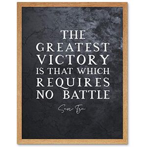 Artery8 Slate Inspiring Quote Sun Tzu Greatest Victory No Battle Art Print Framed Poster Wall Decor 12x16 inch Artery8 Slate Inspiring Quote Sun Tzu Greatest Victory No Battle Art Print Framed Poster Wall Decor 12x16 inch
