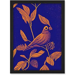 Doppelganger33 LTD Vintage Art Nouveau Pattern Detail Tropical Bird On Branch Linocut Illustration Artwork Framed A3 Wall Art Print Doppelganger33 LTD Vintage Art Nouveau Pattern Detail Tropical Bird On Branch Linocut Illustration Artwork Framed A3 Wall Art Print