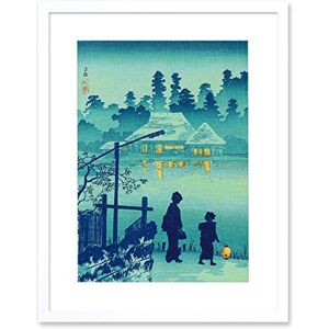 Wee Blue Coo Takahashi Shotei Japanese House Lake Artwork Framed Wall Art Print 12X16 Inch Wee Blue Coo Takahashi Shotei Japanese House Lake Artwork Framed Wall Art Print 12X16 Inch
