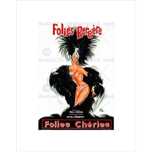 Wee Blue Coo Ad Theatre Cabaret Folies Bergere Showgirl Feather France Wall Art Print Wee Blue Coo Ad Theatre Cabaret Folies Bergere Showgirl Feather France Wall Art Print