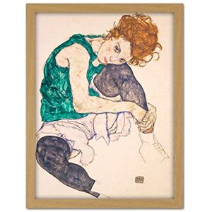 Wee Blue Coo Schiele Seated Woman Legs Drawn Up Adele Herms Artwork Framed Wall Art Print 18X24 Inch Wee Blue Coo Schiele Seated Woman Legs Drawn Up Adele Herms Artwork Framed Wall Art Print 18X24 Inch