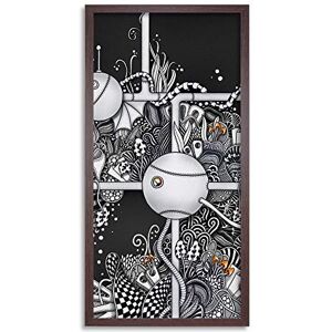 Artery8 Abstract Organic Machine Fantasy Painting Framed Wall Art Print Long 25X12 Inch Artery8 Abstract Organic Machine Fantasy Painting Framed Wall Art Print Long 25X12 Inch