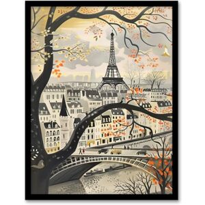 Artery8 Vintage Autumn in Paris Cityscape Eiffel Tower Living Room Artwork Framed Wall Art Print 18X24 Inch Artery8 Vintage Autumn in Paris Cityscape Eiffel Tower Living Room Artwork Framed Wall Art Print 18X24 Inch