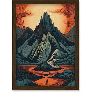 Artery8 Erebor The Lonely Mountain Landscape Illustration Artwork Framed Wall Art Print A4 Artery8 Erebor The Lonely Mountain Landscape Illustration Artwork Framed Wall Art Print A4