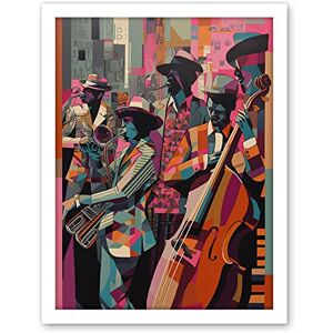 Artery8 New Orleans Jazz Festival Musicians Warming Up in the City Street Abstract Modern Painting Artwork Framed Wall Art Print 18X24 Inch Artery8 New Orleans Jazz Festival Musicians Warming Up in the City Street Abstract Modern Painting Artwork Framed Wall Art Print 18X24 Inch