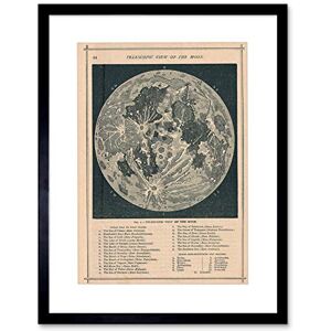 Wee Blue Coo Map Illustrated Antique Telescopic Moon Picture Framed Wall Art Print Wee Blue Coo Map Illustrated Antique Telescopic Moon Picture Framed Wall Art Print