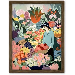 Artery8 Danish Pastel Aesthetic Flower Market Watercolour Painting Woman Bouquet Artwork Framed Wall Art Print 18X24 Inch Artery8 Danish Pastel Aesthetic Flower Market Watercolour Painting Woman Bouquet Artwork Framed Wall Art Print 18X24 Inch