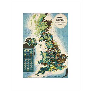 Wee Blue Coo MAP UNITED KINGDOM NORTH SEA GREAT BRITAIN NATURAL INDUSTRIAL ART PRINT B12X7111 Wee Blue Coo MAP UNITED KINGDOM NORTH SEA GREAT BRITAIN NATURAL INDUSTRIAL ART PRINT B12X7111