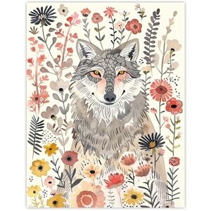 Artery8 Smiling Wolf Wildflower Meadow Floral Watercolour Living Room Large Wall Art Poster Print Thick Paper 18X24 Inch Artery8 Smiling Wolf Wildflower Meadow Floral Watercolour Living Room Large Wall Art Poster Print Thick Paper 18X24 Inch