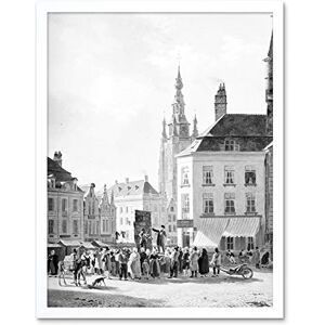 Artery8 De Jonghe Market Day In Courtrai Belgium Painting Art Print Framed Poster Wall Decor 12x16 inch Artery8 De Jonghe Market Day In Courtrai Belgium Painting Art Print Framed Poster Wall Decor 12x16 inch