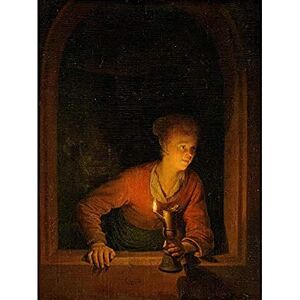Artery8 Gerard Dou Girl With Oil Lamp At Window Painting Unframed Wall Art Print Poster Home Decor Premium Artery8 Gerard Dou Girl With Oil Lamp At Window Painting Unframed Wall Art Print Poster Home Decor Premium