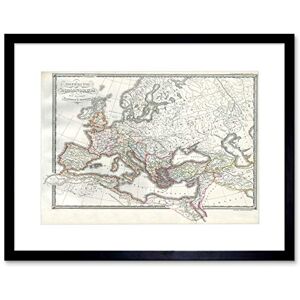 Wee Blue Coo 1850 MAP ROMAN EMPIRE DIVIDED EAST WEST ANCIENT ROME FRAMED ART PRINT B12X2152 Wee Blue Coo 1850 MAP ROMAN EMPIRE DIVIDED EAST WEST ANCIENT ROME FRAMED ART PRINT B12X2152