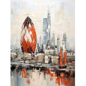 Artery8 London Skyline Abstract Oil Painting Thick Paint Red Gherkin Building River Thames England City Extra Large XL Wall Art Poster Print Artery8 London Skyline Abstract Oil Painting Thick Paint Red Gherkin Building River Thames England City Extra Large XL Wall Art Poster Print