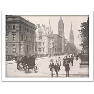 Artery8 Fifth Avenue Sunday New York City Vintage Photo Artwork Framed Wall Art Print 18X24 Inch Artery8 Fifth Avenue Sunday New York City Vintage Photo Artwork Framed Wall Art Print 18X24 Inch