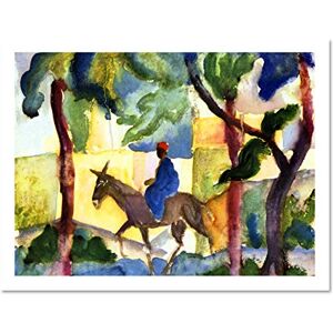 Wee Blue Coo August Macke Donkey Rider Old Master Art Painting Large Framed Art Print Poster Wall Decor 18x24 inch Wee Blue Coo August Macke Donkey Rider Old Master Art Painting Large Framed Art Print Poster Wall Decor 18x24 inch