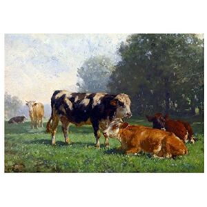 Wee Blue Coo Painting Landscape Rural Study Voltz Cows Pasture Wall Art Print Wee Blue Coo Painting Landscape Rural Study Voltz Cows Pasture Wall Art Print