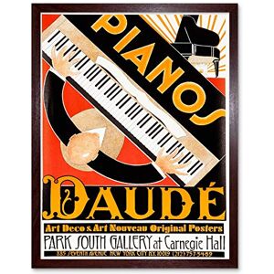 Wee Blue Coo Vintage Advert Style Deco Piano Daude Music Art Print Framed Poster Wall Decor 12X16 Inch Wee Blue Coo Vintage Advert Style Deco Piano Daude Music Art Print Framed Poster Wall Decor 12X16 Inch