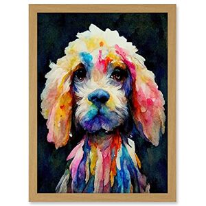 Wee Blue Coo Bright Abstract Colourful Dog Spaniel Cavapoo Cockapoo Artwork Framed A3 Wall Art Print Wee Blue Coo Bright Abstract Colourful Dog Spaniel Cavapoo Cockapoo Artwork Framed A3 Wall Art Print