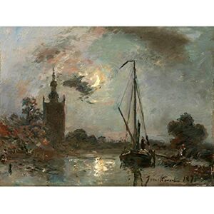 Artery8 Jongkind Overschie Moonlight Boat River Painting Large Wall Art Poster Print Thick Paper 18X24 Inch Artery8 Jongkind Overschie Moonlight Boat River Painting Large Wall Art Poster Print Thick Paper 18X24 Inch