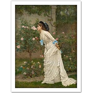 Artery8 Auguste Toulmouche Woman And Roses 1879 Painting Artwork Framed Wall Art Print 18X24 Inch Artery8 Auguste Toulmouche Woman And Roses 1879 Painting Artwork Framed Wall Art Print 18X24 Inch