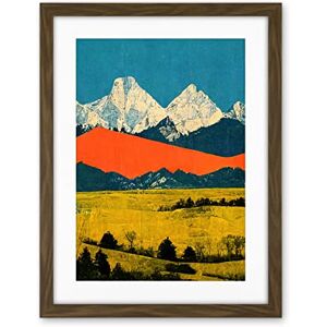 Wee Blue Coo Winter Mountains Landscape Modern Papercut Blue Orange Mustard Artwork Framed Wall Art Print 18X24 Inch Wee Blue Coo Winter Mountains Landscape Modern Papercut Blue Orange Mustard Artwork Framed Wall Art Print 18X24 Inch