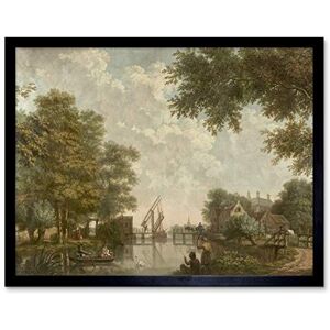 Artery8 Andriessen Dutch Landscape River Trees Painting Art Print Framed Poster Wall Decor 12x16 inch Artery8 Andriessen Dutch Landscape River Trees Painting Art Print Framed Poster Wall Decor 12x16 inch