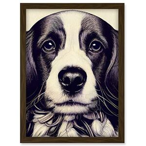 Doppelganger33 LTD Springer Spaniel Puppy Dog Portrait Drawing Artwork Framed Wall Art Print A4 Doppelganger33 LTD Springer Spaniel Puppy Dog Portrait Drawing Artwork Framed Wall Art Print A4